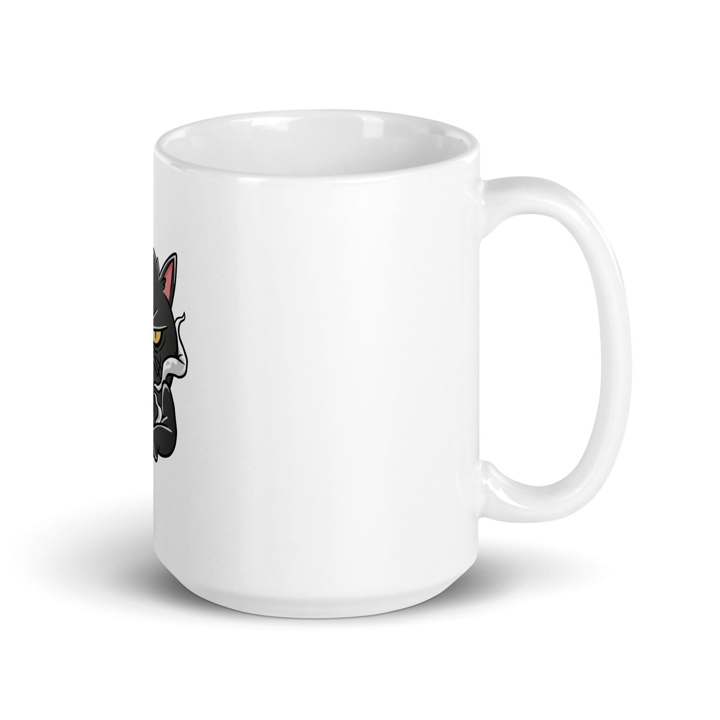 White glossy mug Grumpy cat